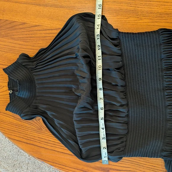 A.L.C. Black Pleated Halter Dress, Size 8 - Picture 4 of 13